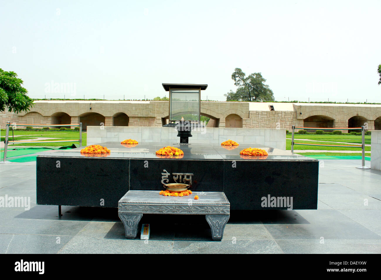 Das Raj Ghat, Website von Mahatma Gandhi Feuerbestattung; Neu-Delhi; Indien Stockfoto