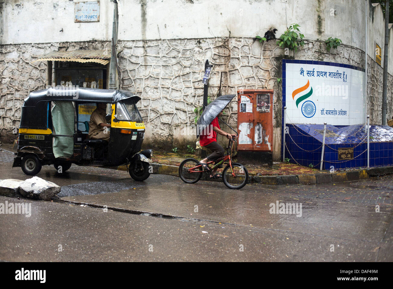 Wetter Indien Mumbai Hauptstadt Regen Monsunzeit Stockfoto