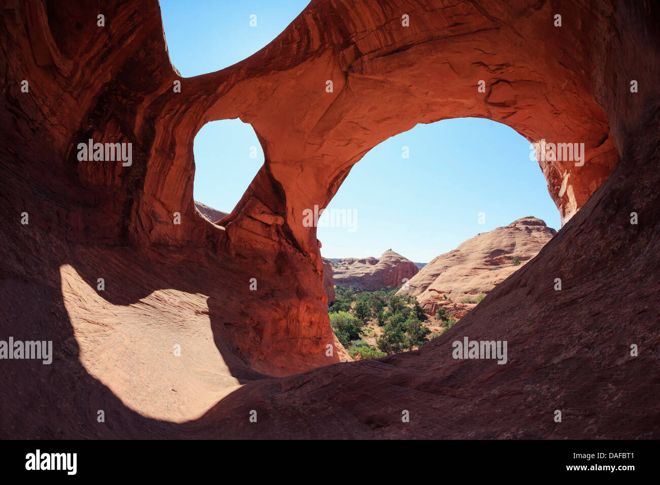 USA, Arizona, Monument Valley, Doppelbogen Stockfoto