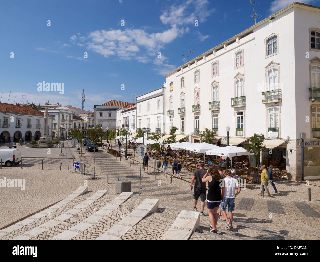 Das historische Stadtzentrum von Tavira, Algarve, Portugal Stockfoto