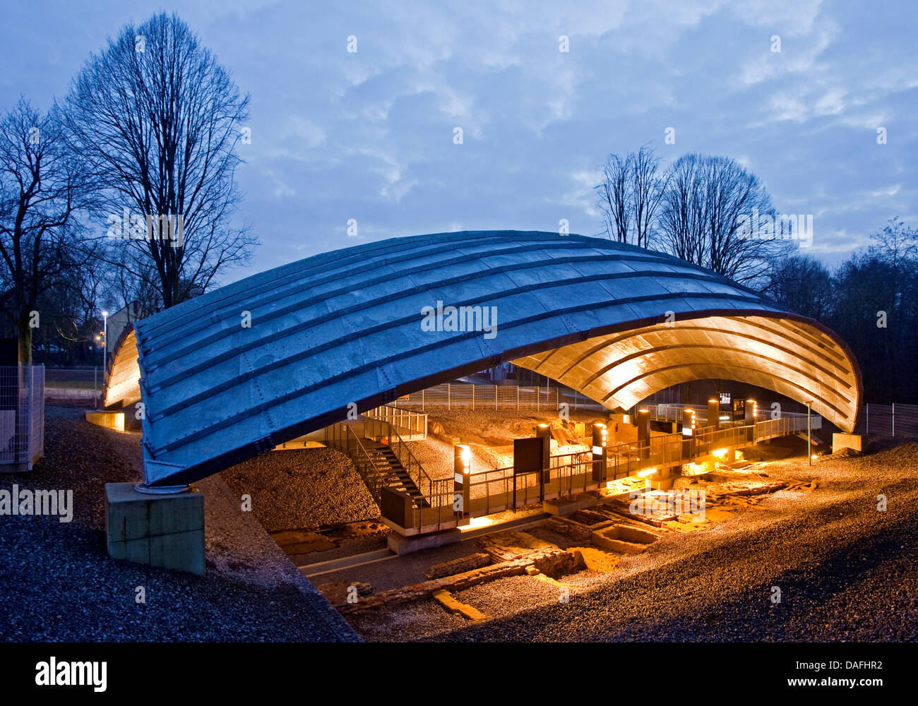 industrielle Archäologie-Park im Museum St. Antony-Hütte am Abend, Oberhausen, Ruhrgebiet, Nordrhein-Westfalen, Deutschland Stockfoto