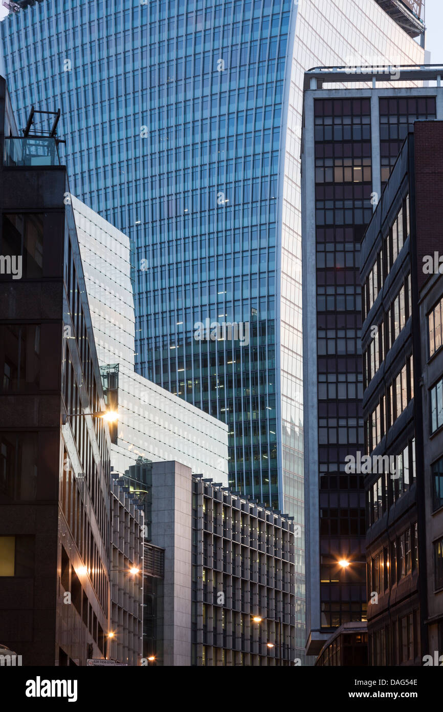 Moderne Bürogebäude auf Fenchurch Street, City of London, England. Stockfoto