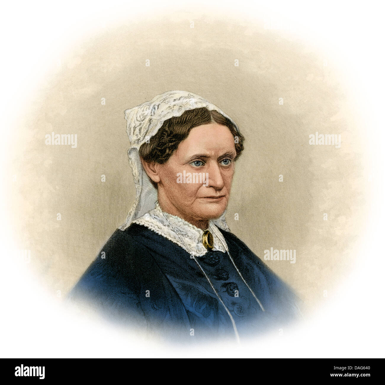 First Lady Eliza McCardle Johnson, Ehefrau von Präsident Andrew Johson. Digital farbige Gravur Stockfoto