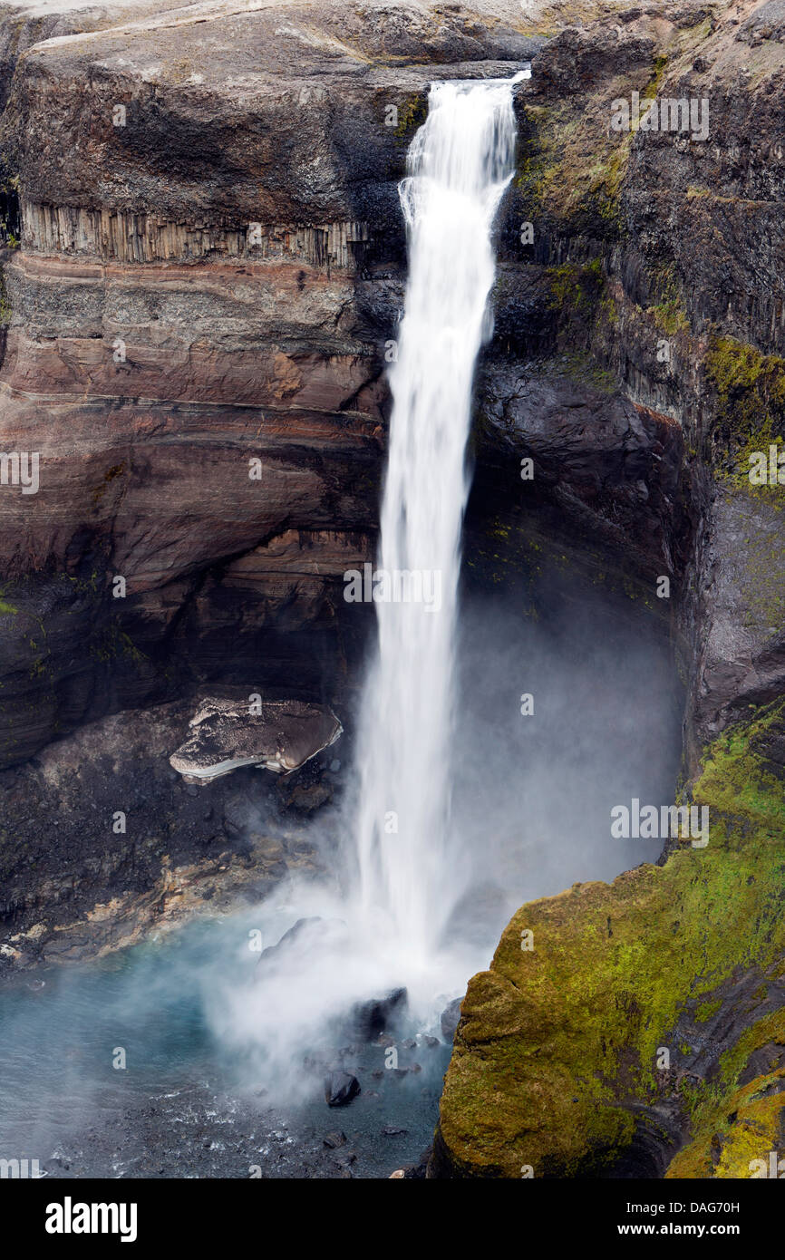 Haifoss Wasserfall - Südisland Stockfoto