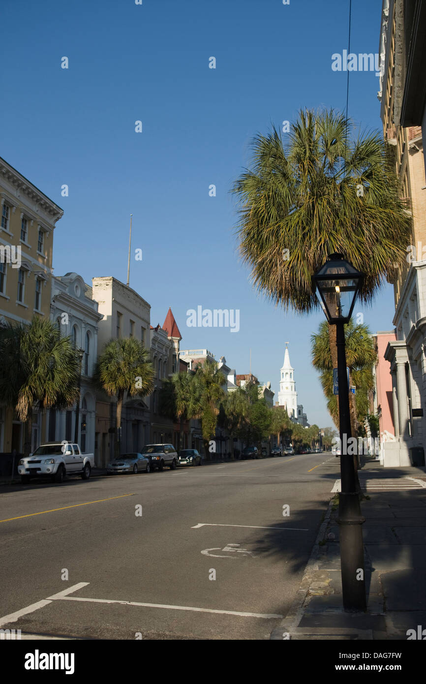BREITE STRAßE INNENSTADT VON CHARLESTON SOUTH CAROLINA USA Stockfoto