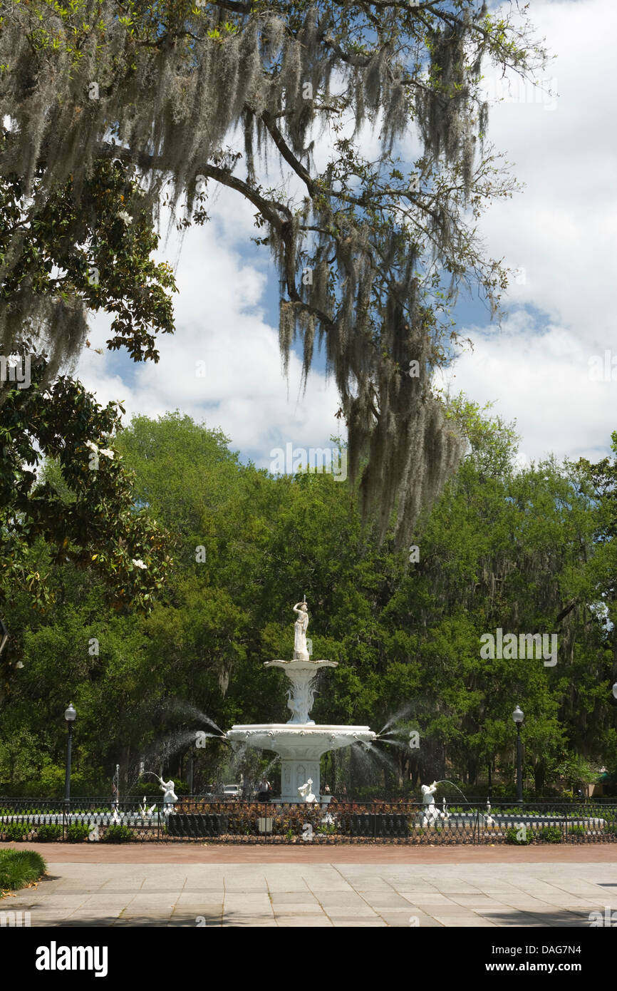 FOUNTAIN FORSYTH PARK SAVANNAH GEORGIA USA Stockfoto