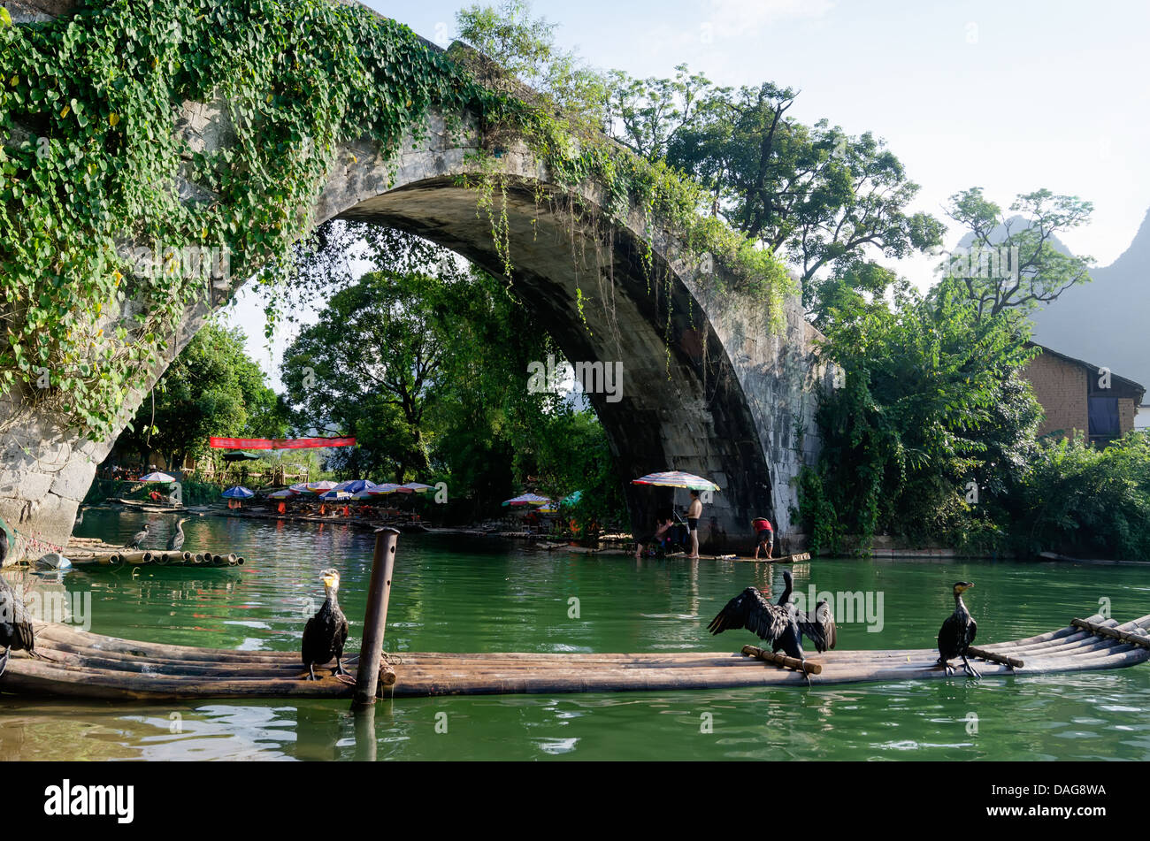 China-Guilin-Yangshuo-rafting Stockfoto