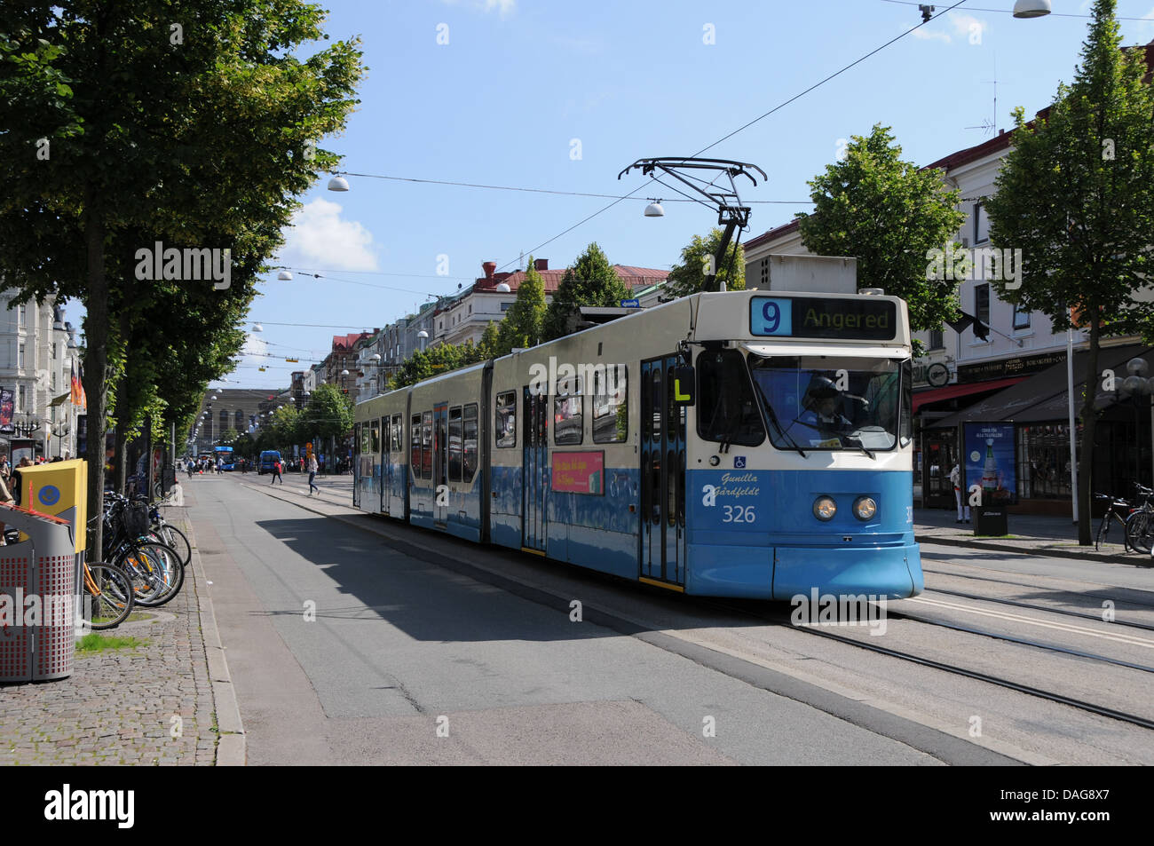 Strassenbahn oder Wagen herab Avenyen in Göteborg an der Westküste von Schweden Stockfoto