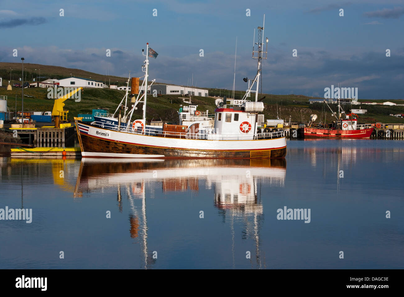 Hvammstangi Hafen - Halbinsel Vatnsnes, Island Stockfoto