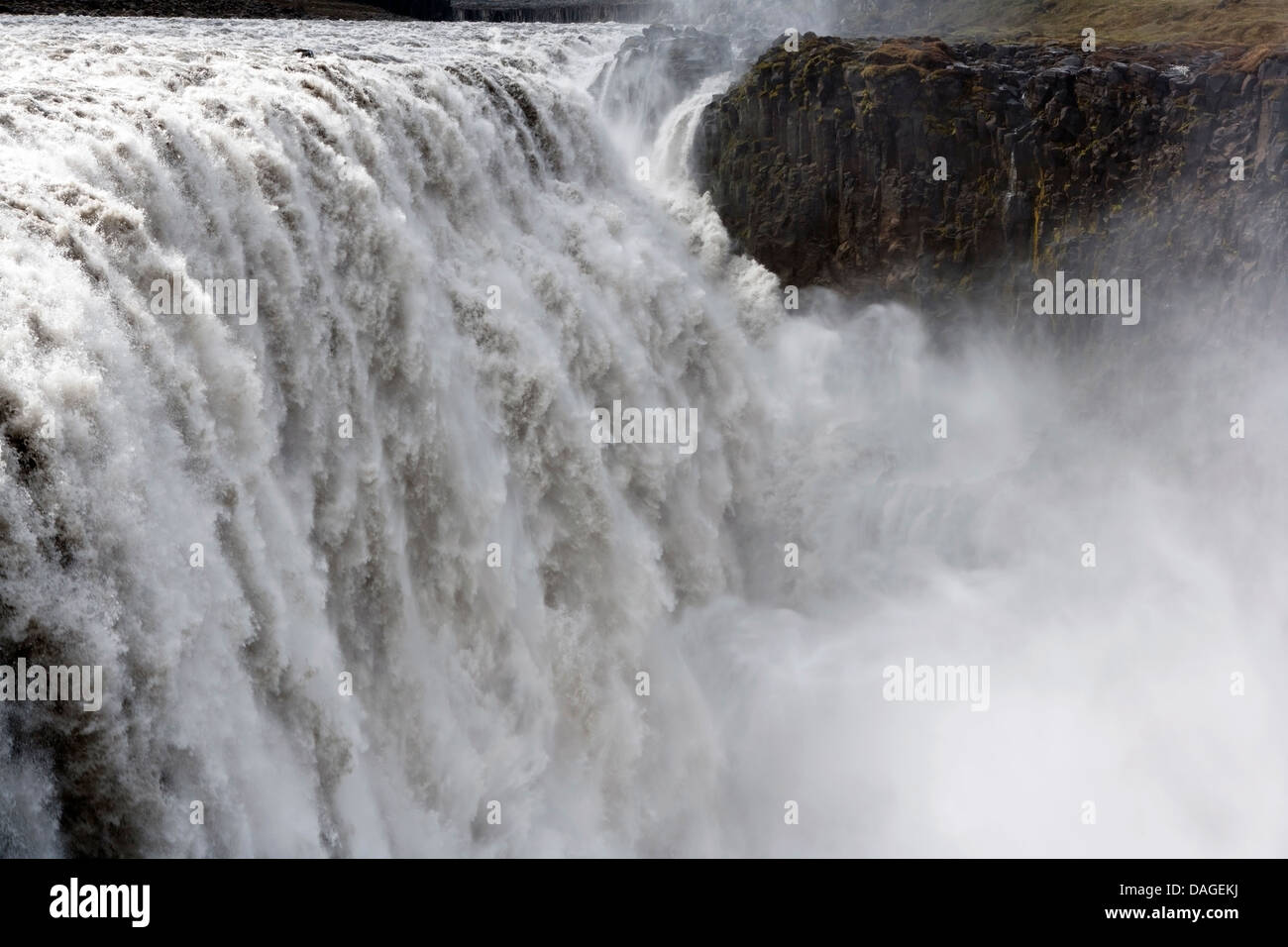 Dettifoss-Wasserfall im Nationalpark Vatnajökull, Nordosten Islands Stockfoto