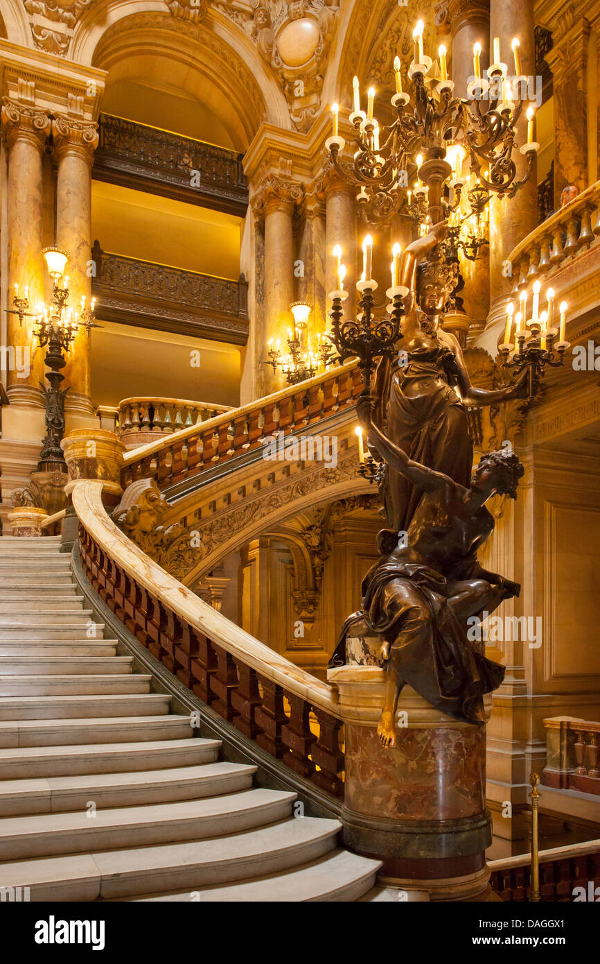 Verzierten Eingang zum Palais Garnier - Oper, Paris Frankreich Stockfoto