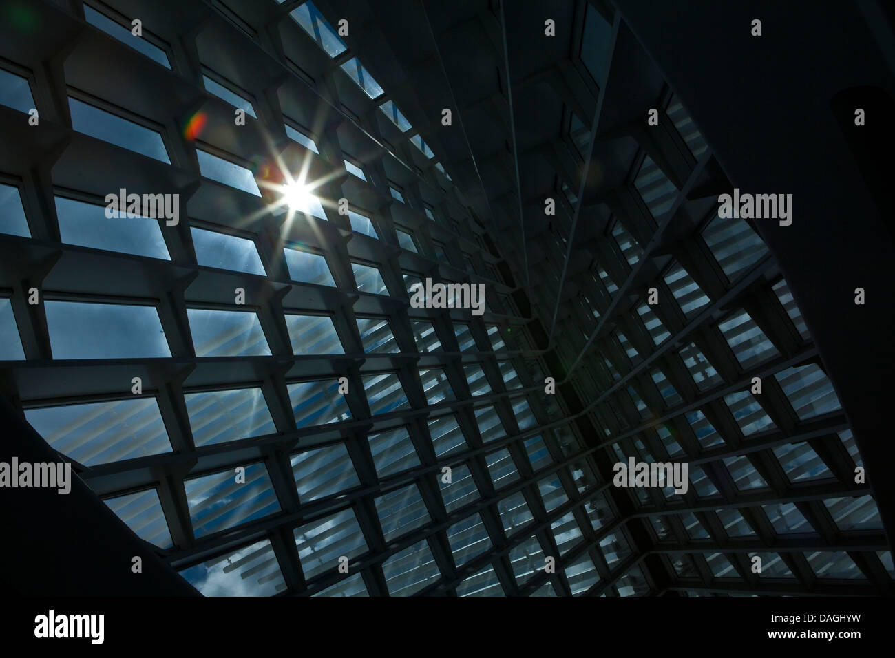 Die Lobby des Milwaukee Art Museum (MAM) sieht in Milwaukee Stockfoto