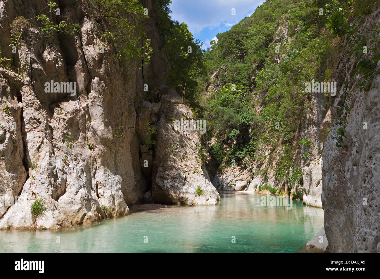 Aheron Fluss Federn und Schlucht in Griechenland Stockfoto