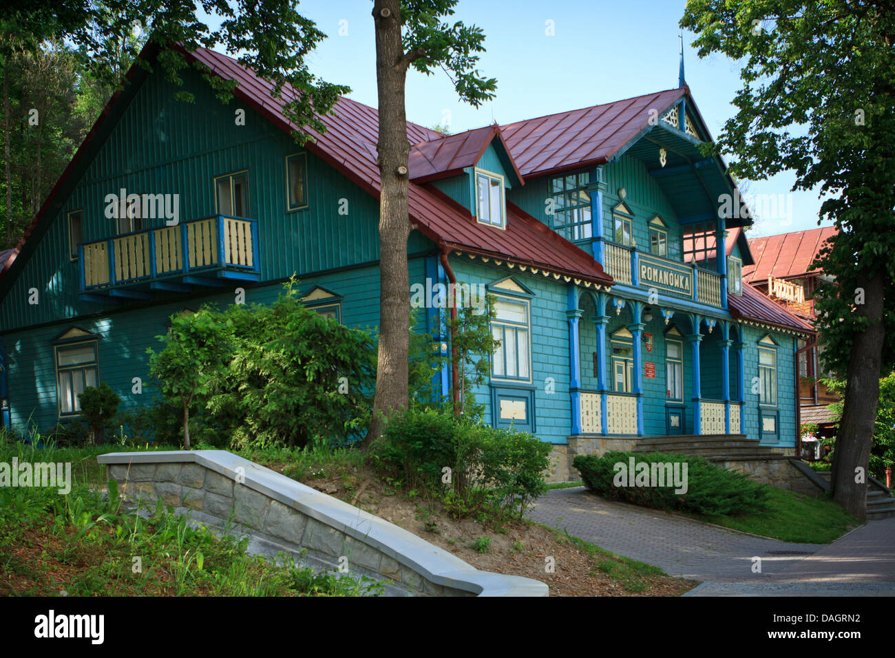 Villa "Romanowka". Museum von Nikifor Krynicki - primitivistischen Maler von Krynica-Zdrój - Resort und Spa, Südpolen. Stockfoto