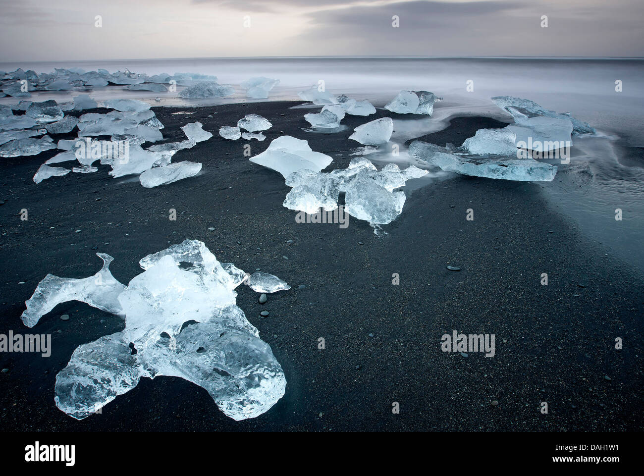 an der Küste in der Nähe von See, Island, Vatnajoekull Joekulsarlon Gletscher Eis Stockfoto