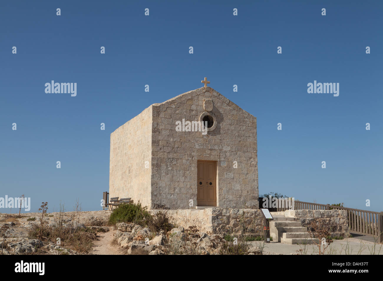 Kapelle St. Maria Madgalene Wayside, Dingli Cliffs, Malta. Stockfoto