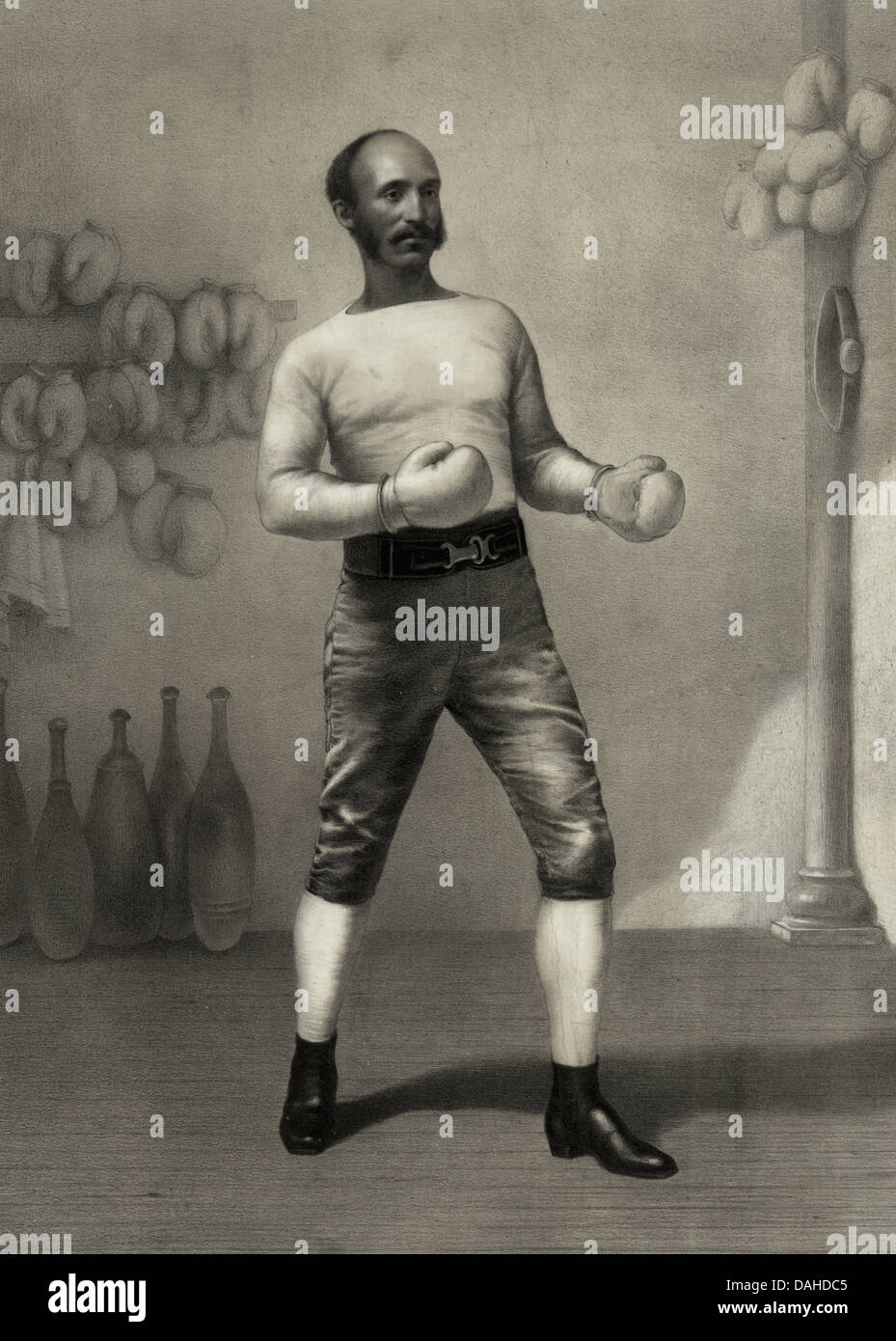 John B. Bailey, Professor für sparring und Gymnastik, April 1870 Stockfoto