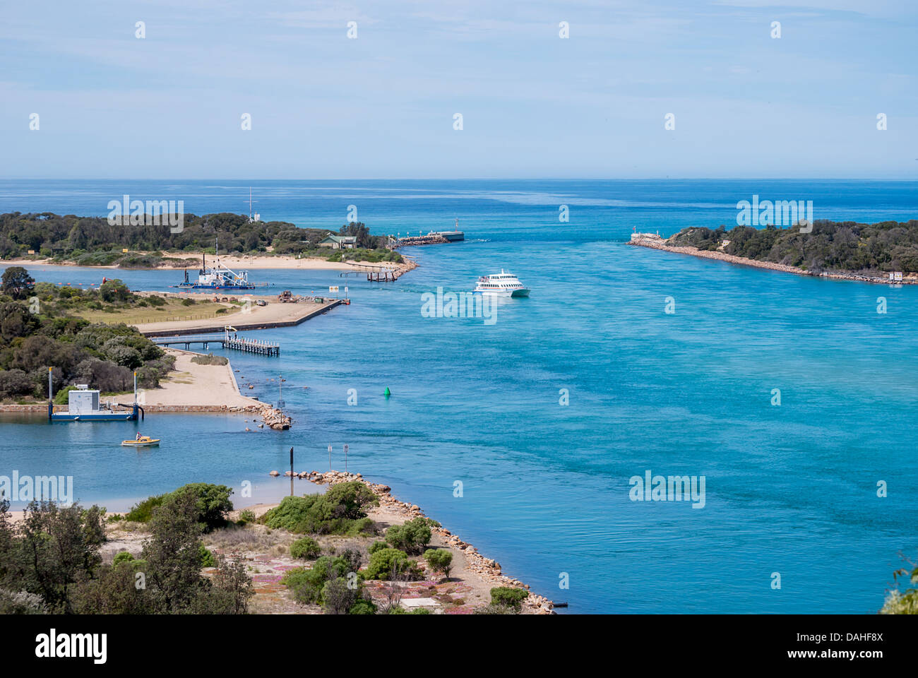 Die Stadt- und Touristenzentrum Angelgewässer von Lakes Entrance in Gippsland, Victoria. Stockfoto