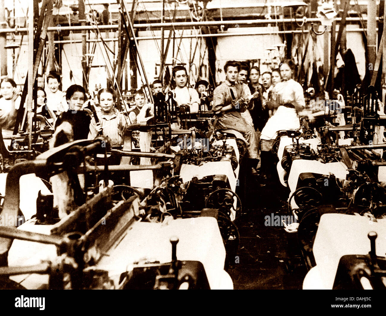 Textile Workers viktorianischen Zeit Stockfoto