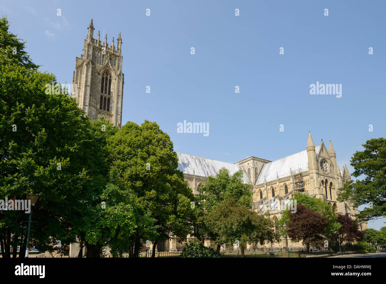 Die Südseite des Beverley Minster Stockfoto