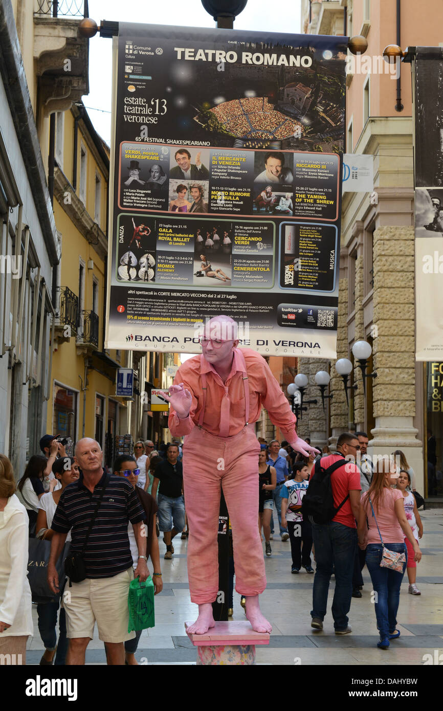 Straße Mimen in Verona Italien Stockfoto