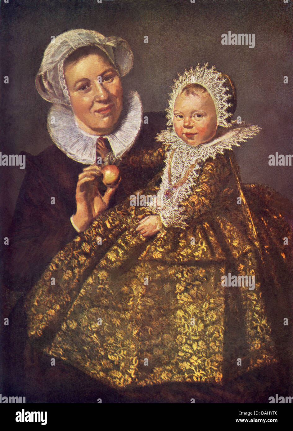 Franz Hals (c. 1582 – 1666), geboren im Süden der Niederlande – heute Belgien – diese Krankenschwester und Kind gemalt. Stockfoto