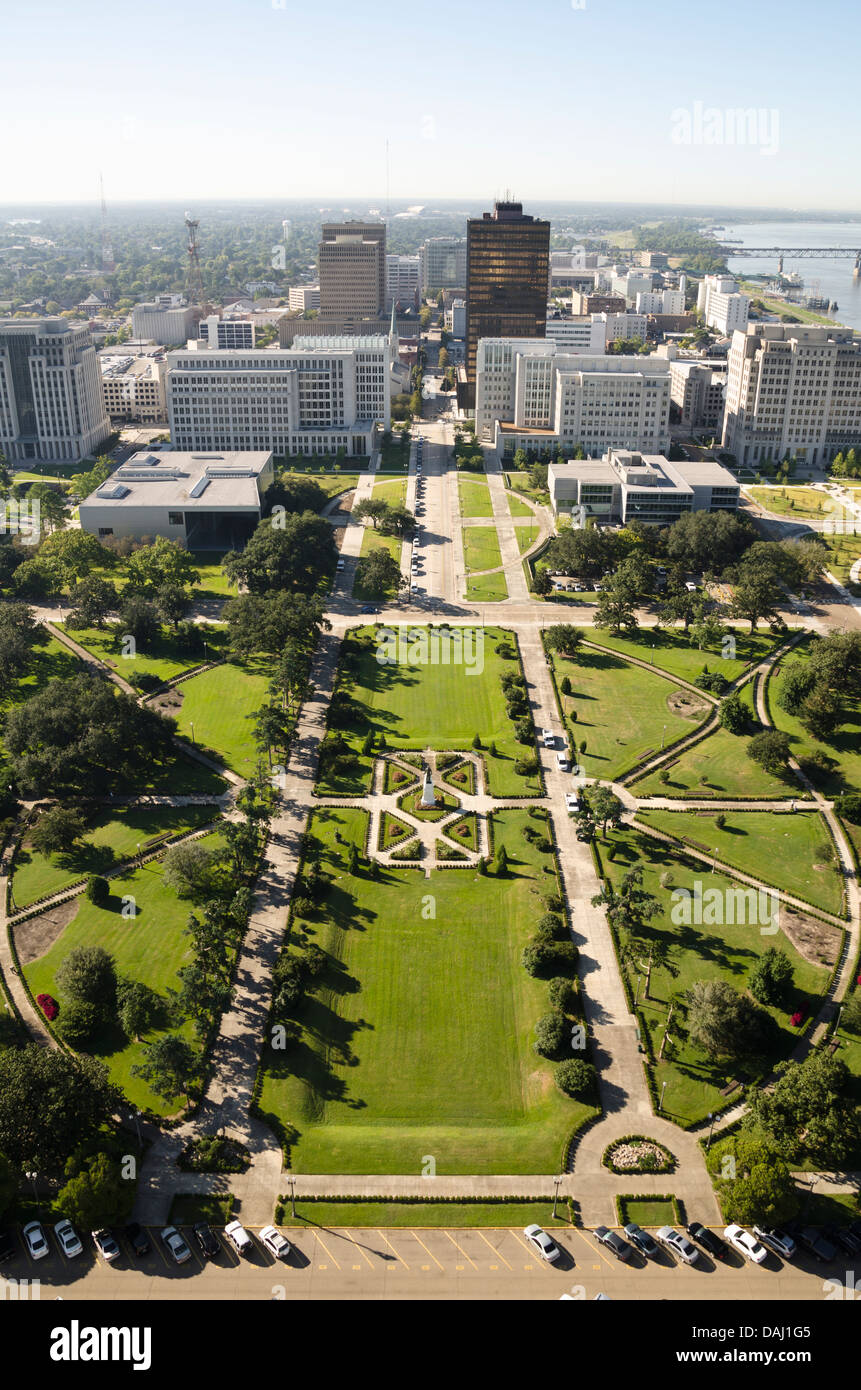 Anzeigen von 27. Stock Beobachtung Deck, Louisiana State Capitol, Baton Rouge, Louisiana, Vereinigte Staaten von Amerika Stockfoto