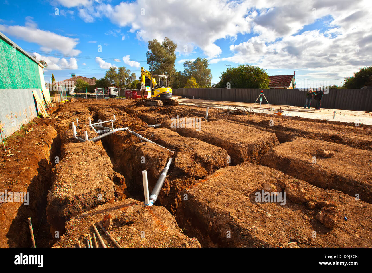 Dual Haus Baustelle im nördlichen Vorort von Adelaide namens Ingle Farm Stockfoto