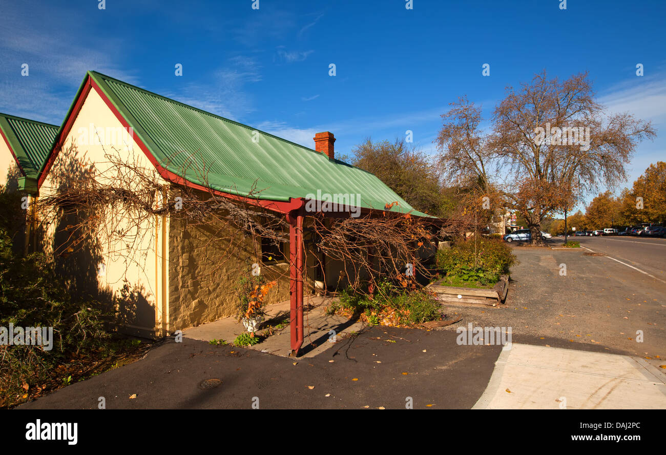 Yates Cottage historische Land Stadt Reben Veranda Macclesfield Fleurieu Peninsula South Australia Australia Stockfoto