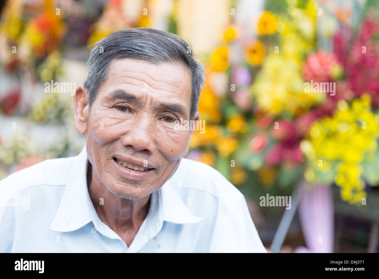 Porträt von einem Cyclo-Fahrer Stockfoto