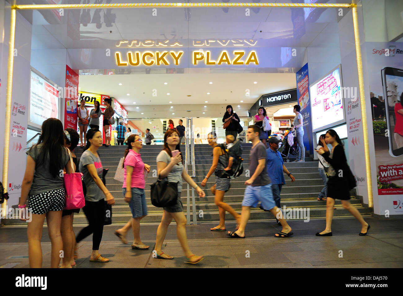 Lucky Plaza Orchard Road Singapur Stockfoto