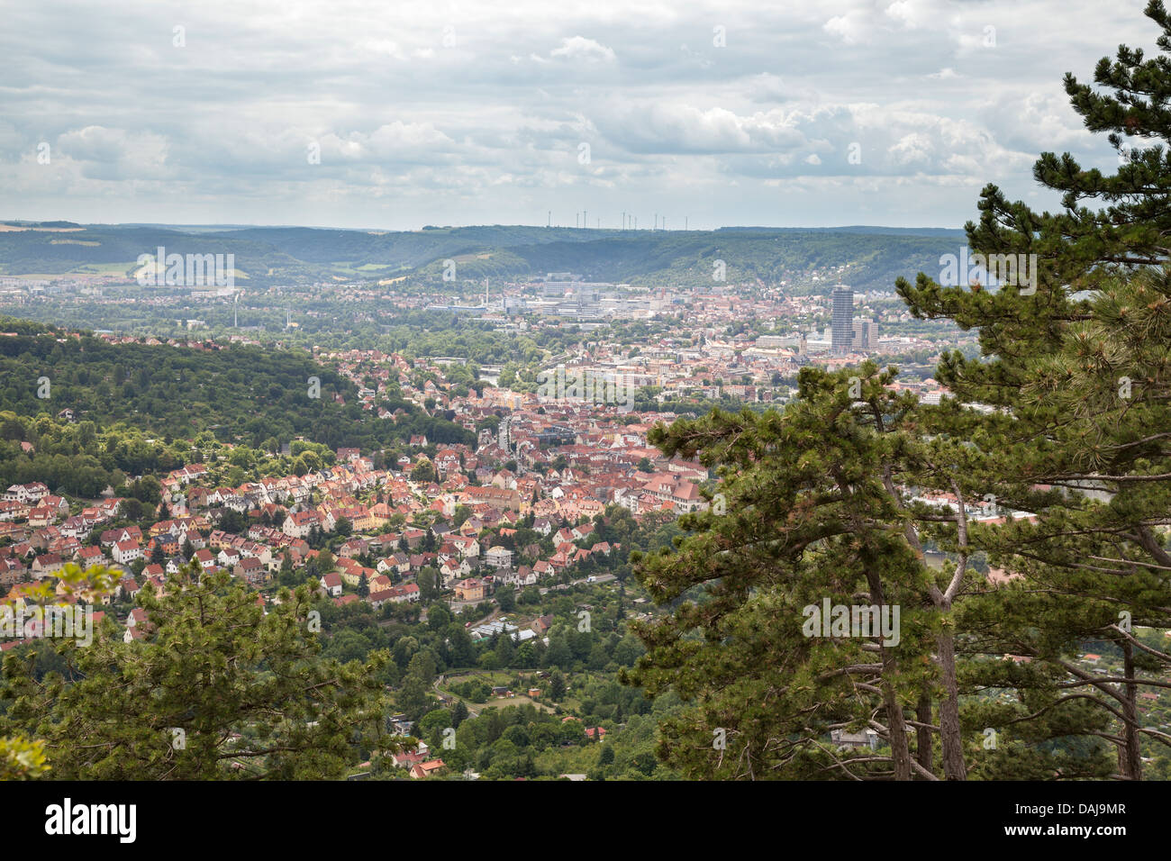 Blick vom Jenzig Hill in Jena, Thüringen, Deutschland Stockfoto