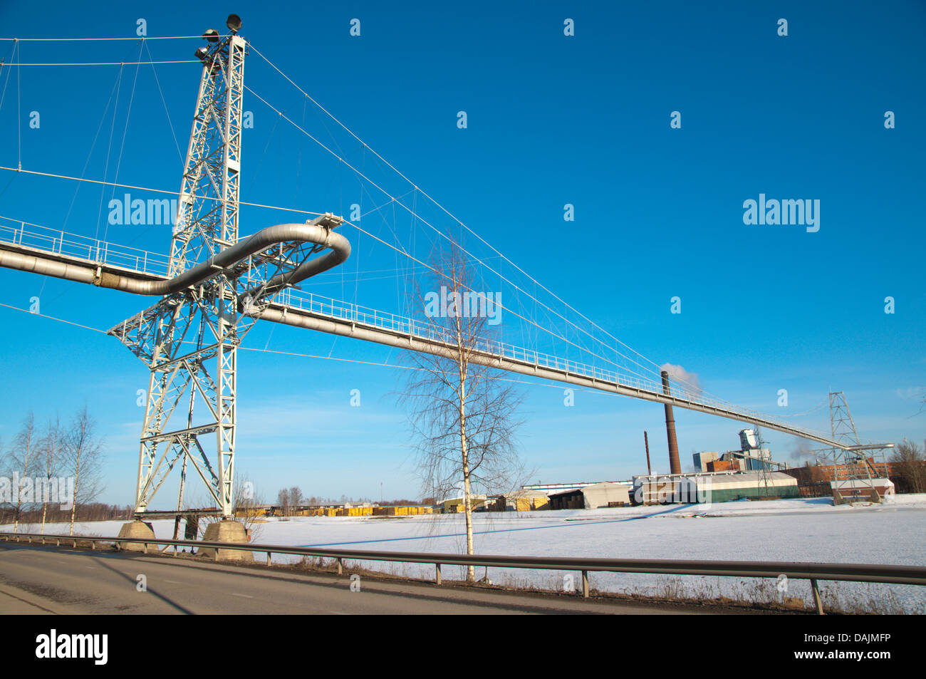 Holzverarbeitung Industrieanlagen Fluss Kokemäenjoki in Pori-Finnland-Europa Stockfoto
