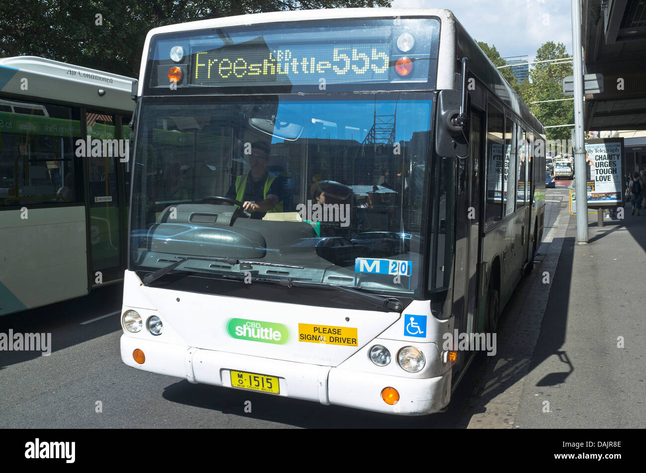 dh SYDNEY CITY AUSTRALIEN NSW CBD Kostenloser Shuttle Bus Service 555 Busse Stockfoto