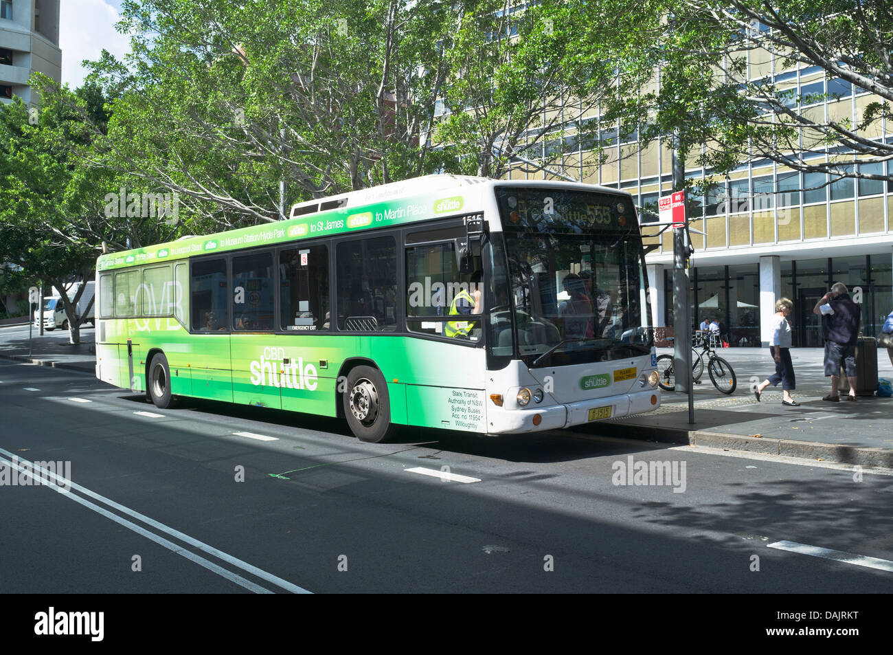dh SYDNEY CITY AUSTRALIEN NSW CBD Sydney Kostenloser Shuttlebus Busse der Linien 555 Stockfoto