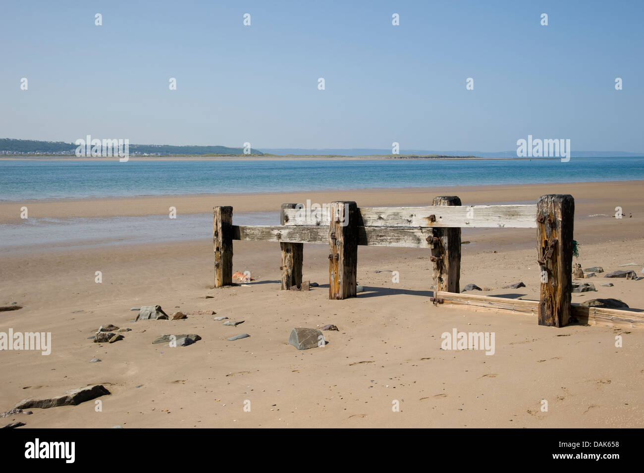 Ein unberührter Strand im Saunton Sands, Devon, England. Als eine der besten Strände Britains bewertet. Stockfoto