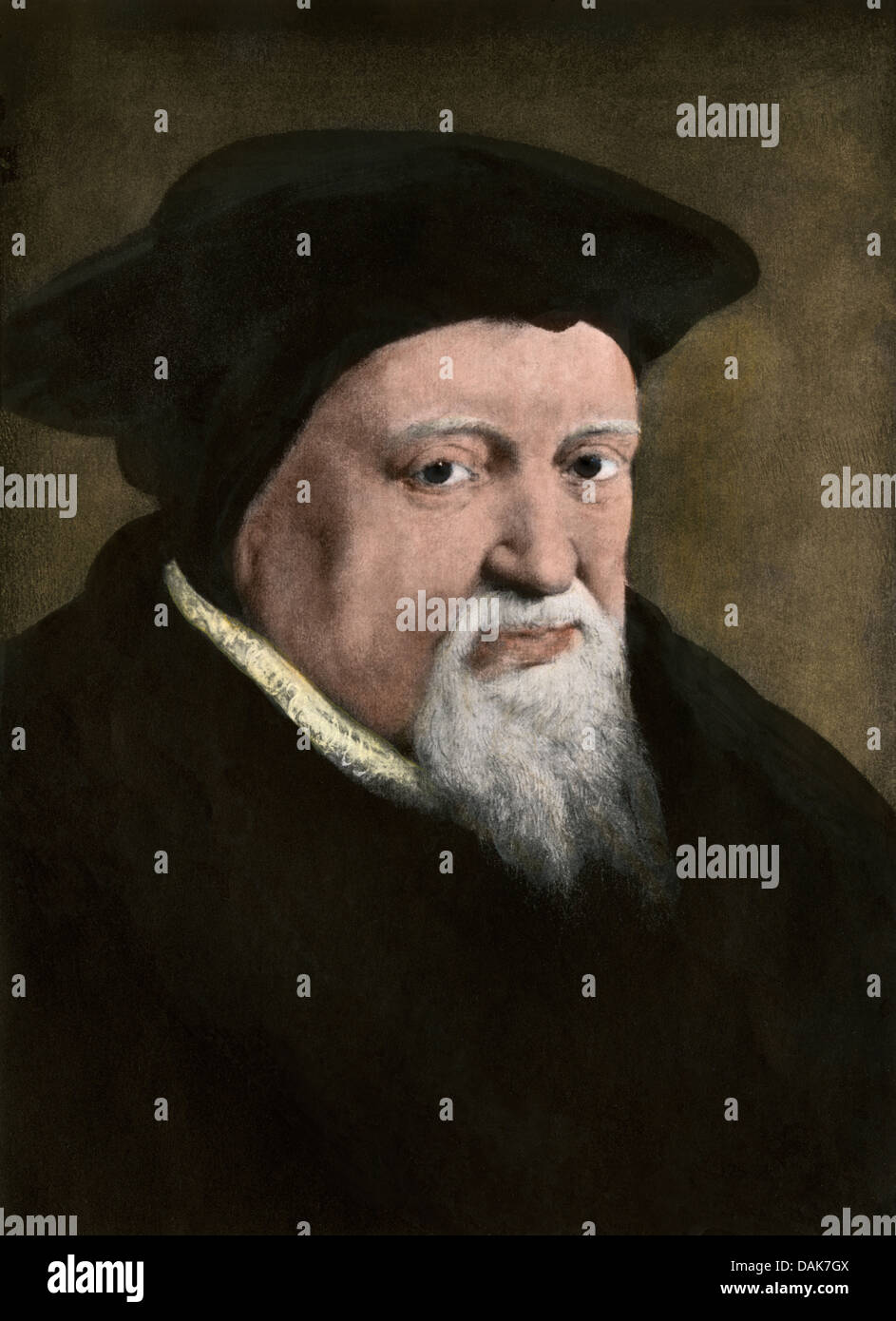 Ulrich Zwingli, der Schweizer religiösen Reformer. Handcolorierte halftone einer Abbildung Stockfoto