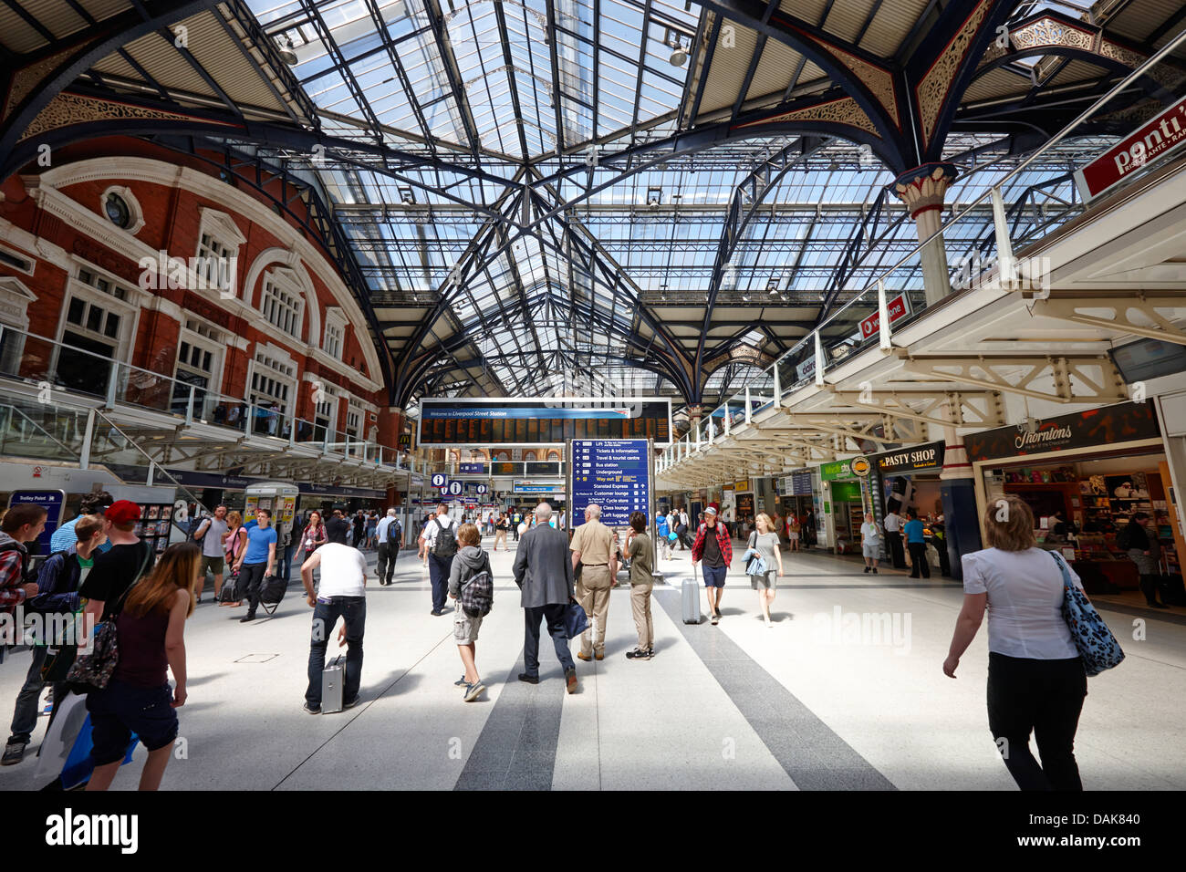 London Liverpool Street Hauptleitung Bahnhof, Vereinigtes Königreich Stockfoto