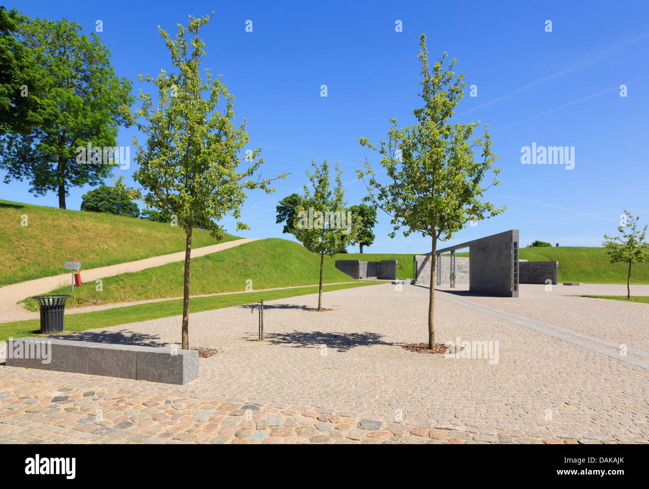Neue dänische National Monument of Remembrance-Denkmal mit Granitmauern an Prinzessin Bastion Kastellet Zitadelle Kopenhagen Dänemark Stockfoto