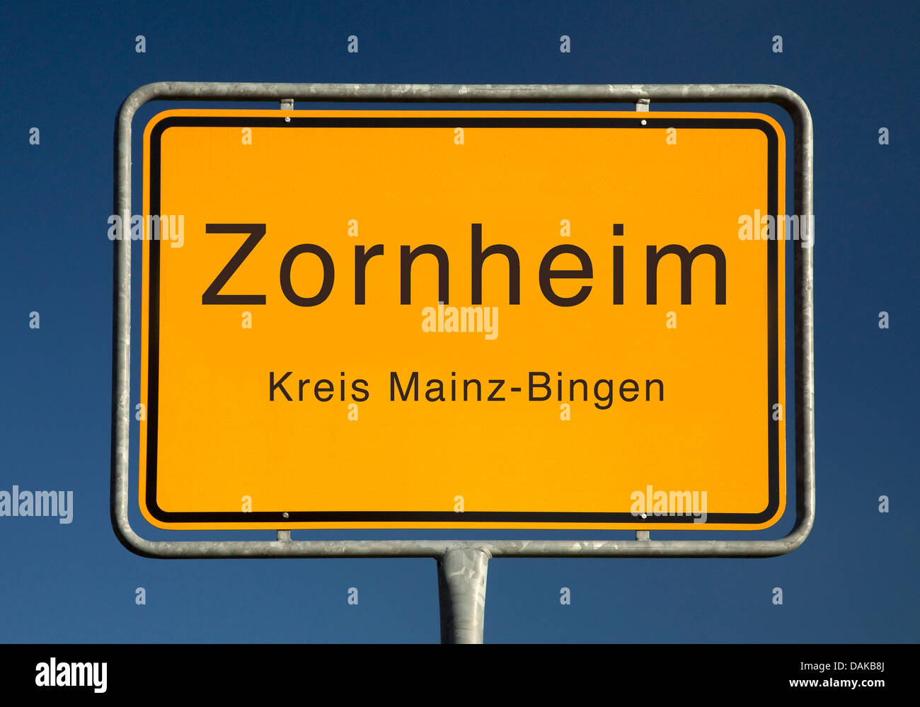 Zornheim Ort Namensschild, Deutschland, Rheinland-Pfalz, Zornheim Stockfoto