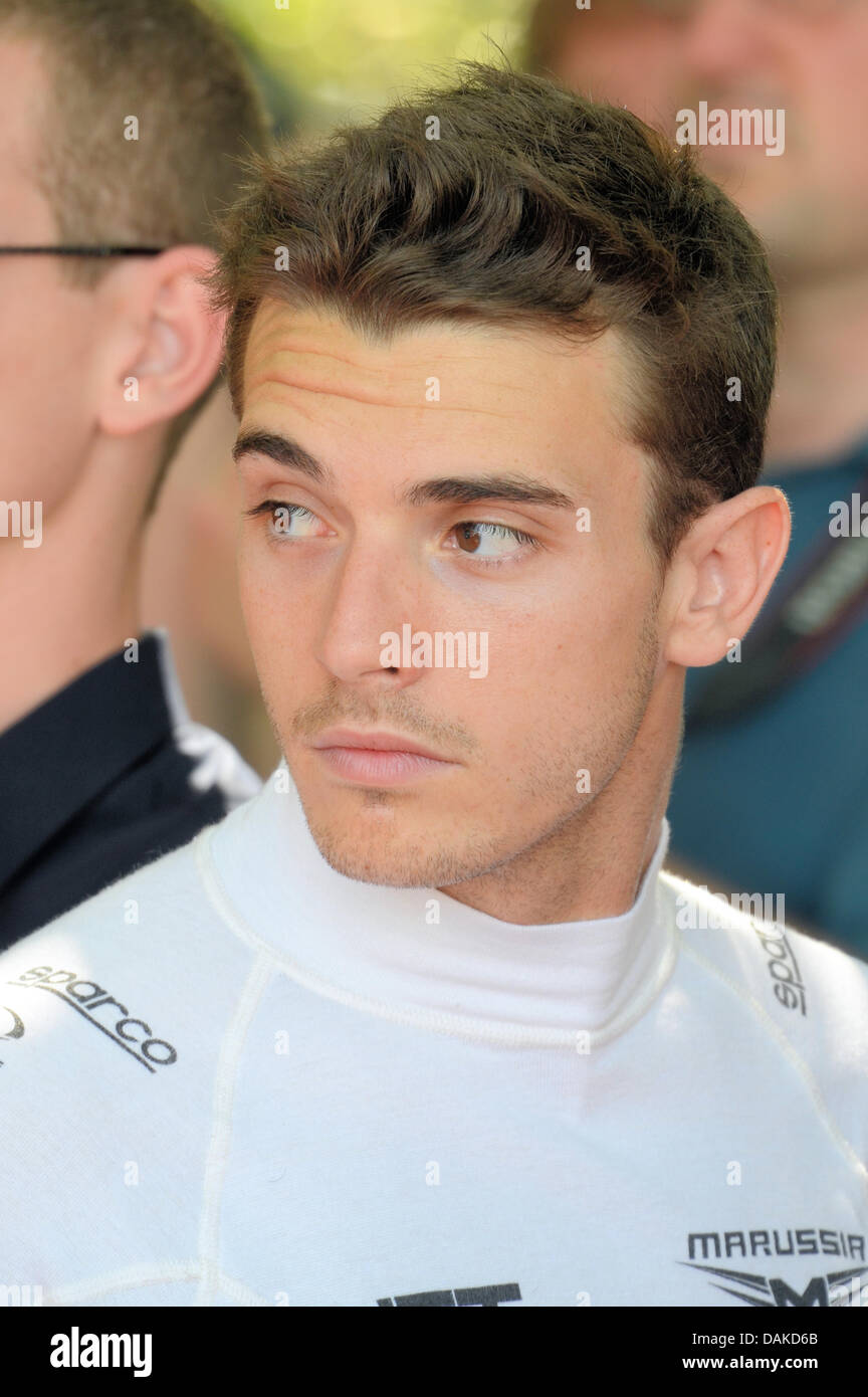 Jules Bianchi war ein französischer motor racing Fahrer, der für Marussia F1 in der FIA-Formel-1-Weltmeisterschaft fuhr Stockfoto