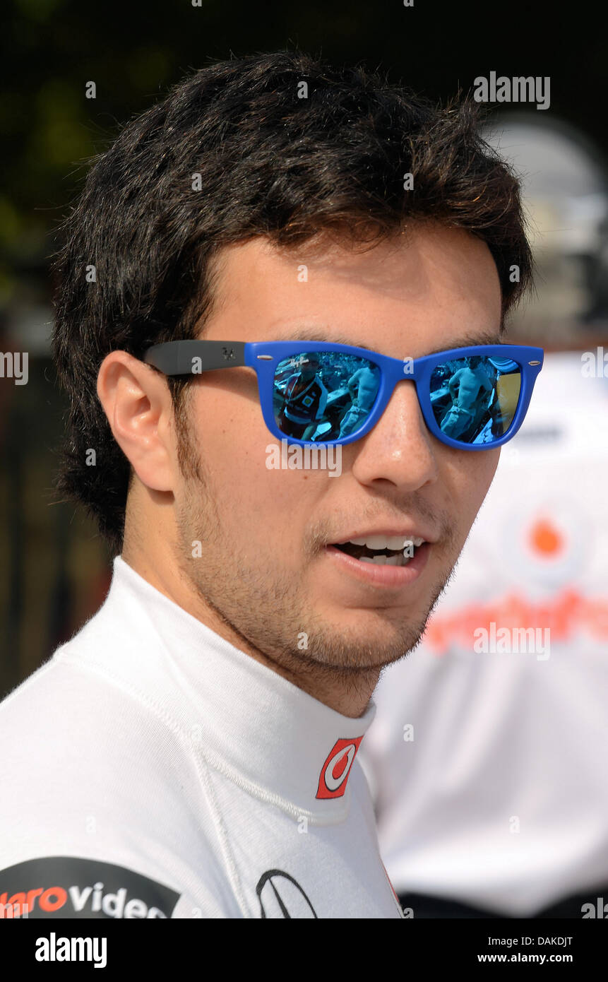 Sergio Perez am Goodwood Festival der Geschwindigkeit. Formel 1 Rennfahrer Checo Perez Stockfoto