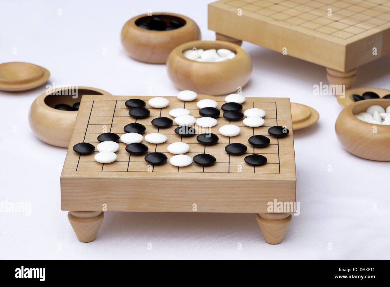 Go ist traditionelle chinesische oder japanische Strategie-Brettspiel Stockfoto