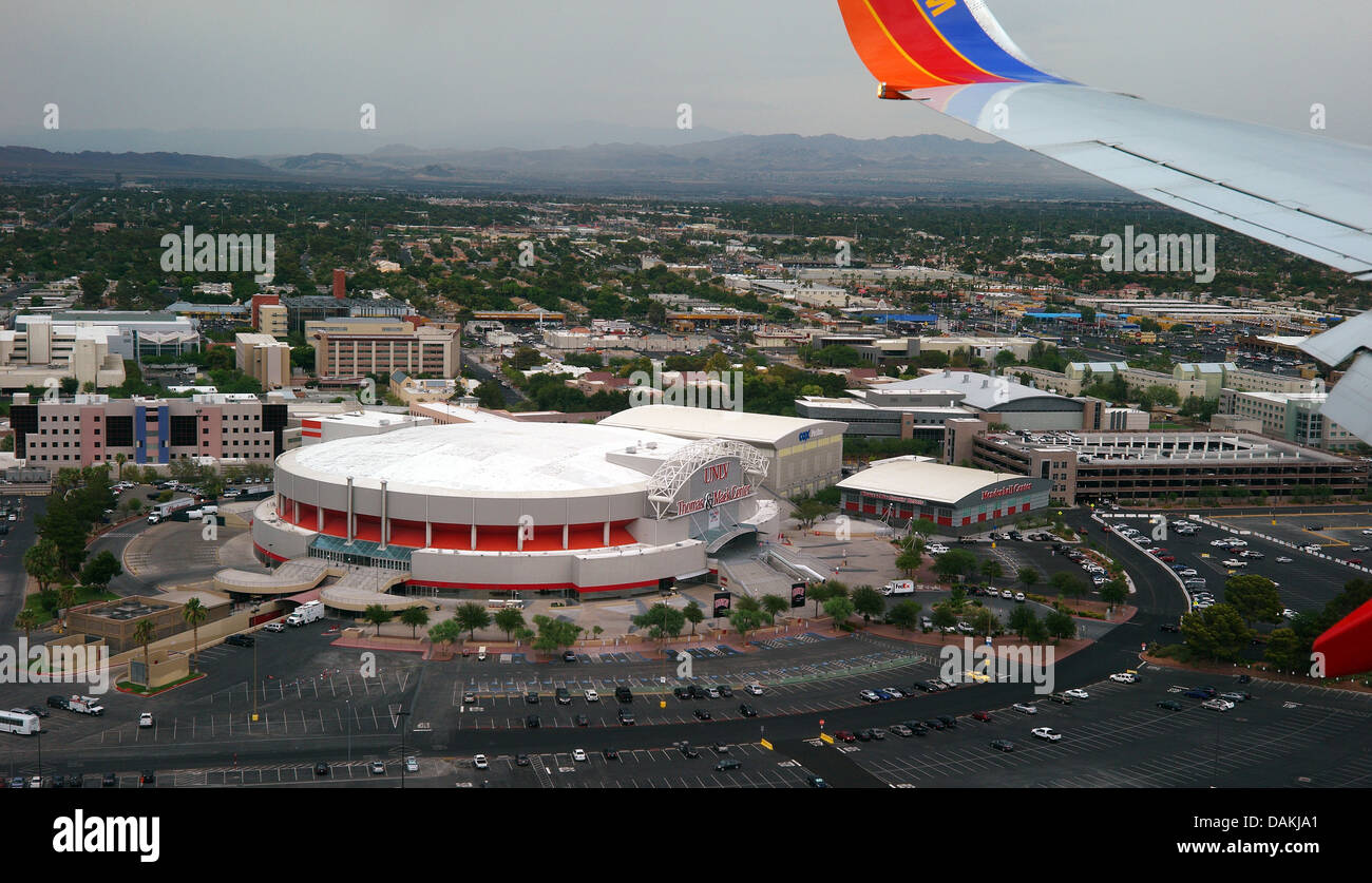 Luftaufnahme von Universität von Nevada-Las Vegas-Thomas & Mack Center Stockfoto
