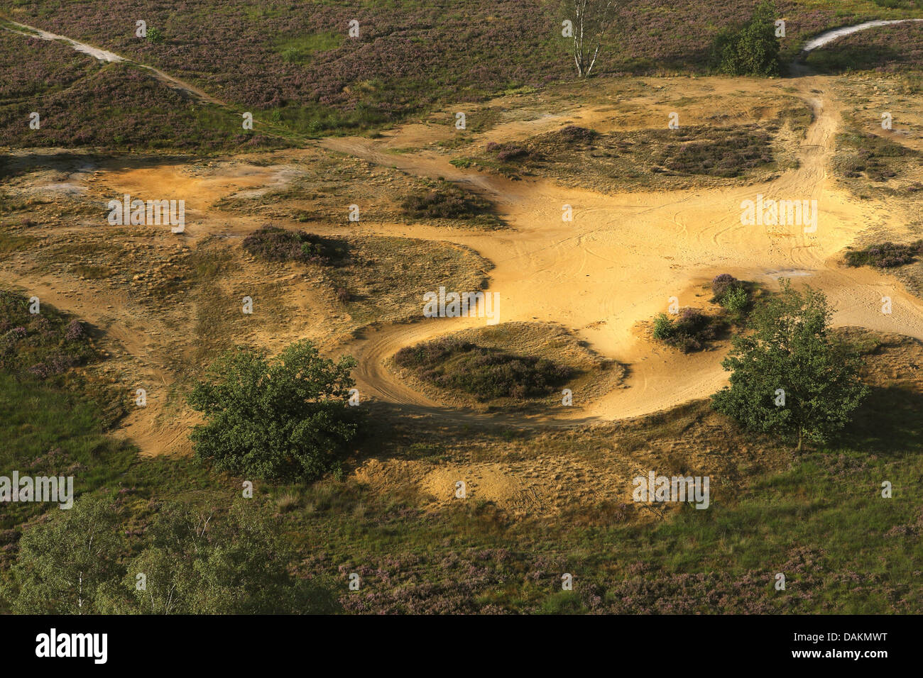 Luftbild, Truppenübungsplatz in Heide, Belgien, Limburg Stockfoto