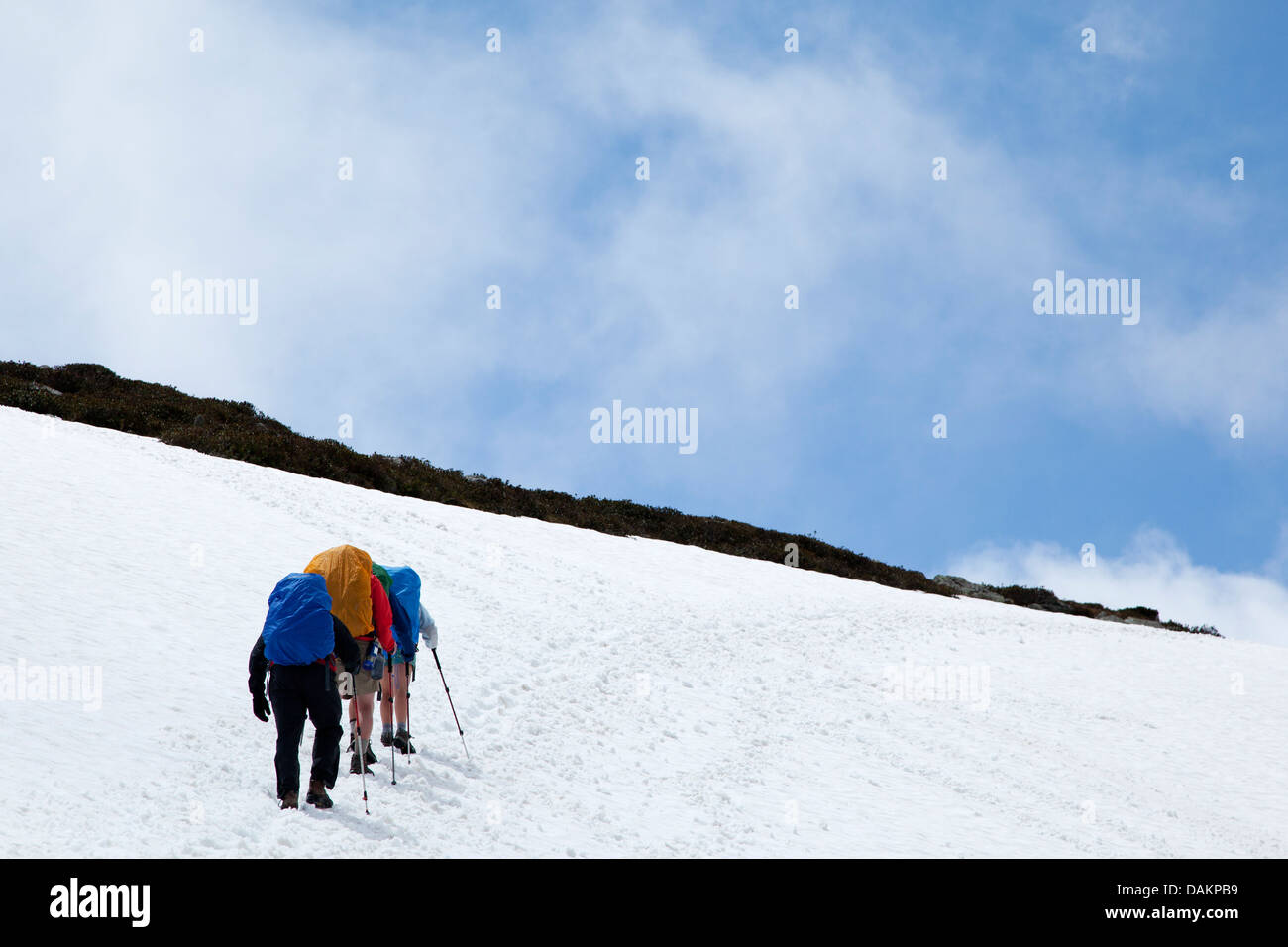 Schnee-Feld-Kreuzung am Col de Balme Stockfoto
