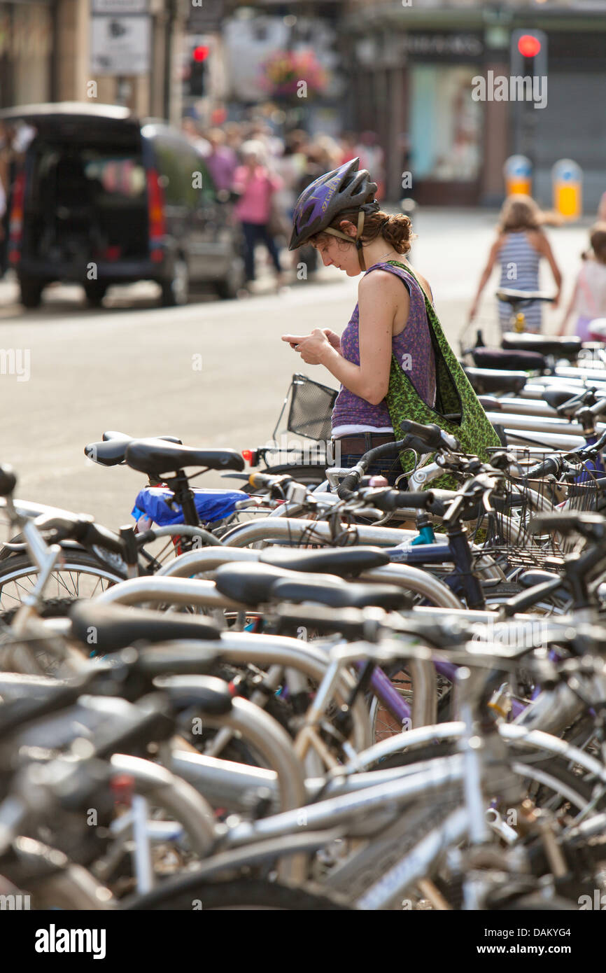 Radfahrer in der Stadt Oxford, Oxfordshire, England, UK Stockfoto