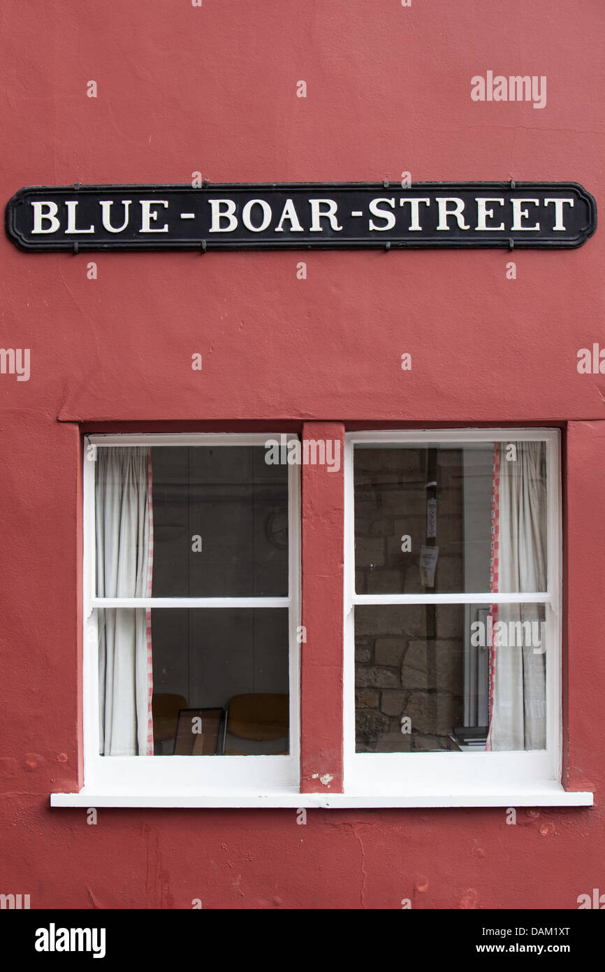 Eintritt in die engen historischen blau-Eber-Straße, Oxford, Oxfordshire, England, UK Stockfoto
