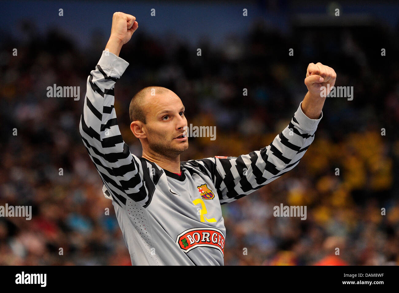 Barcelonas Danijel Saric feiert die Handball Champions League Finale FC