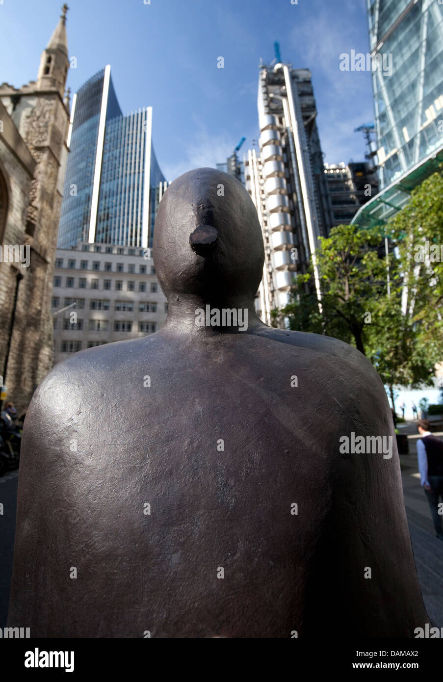 Detail der Skulptur von Anthony Gormley in Stadt von London Stockfoto